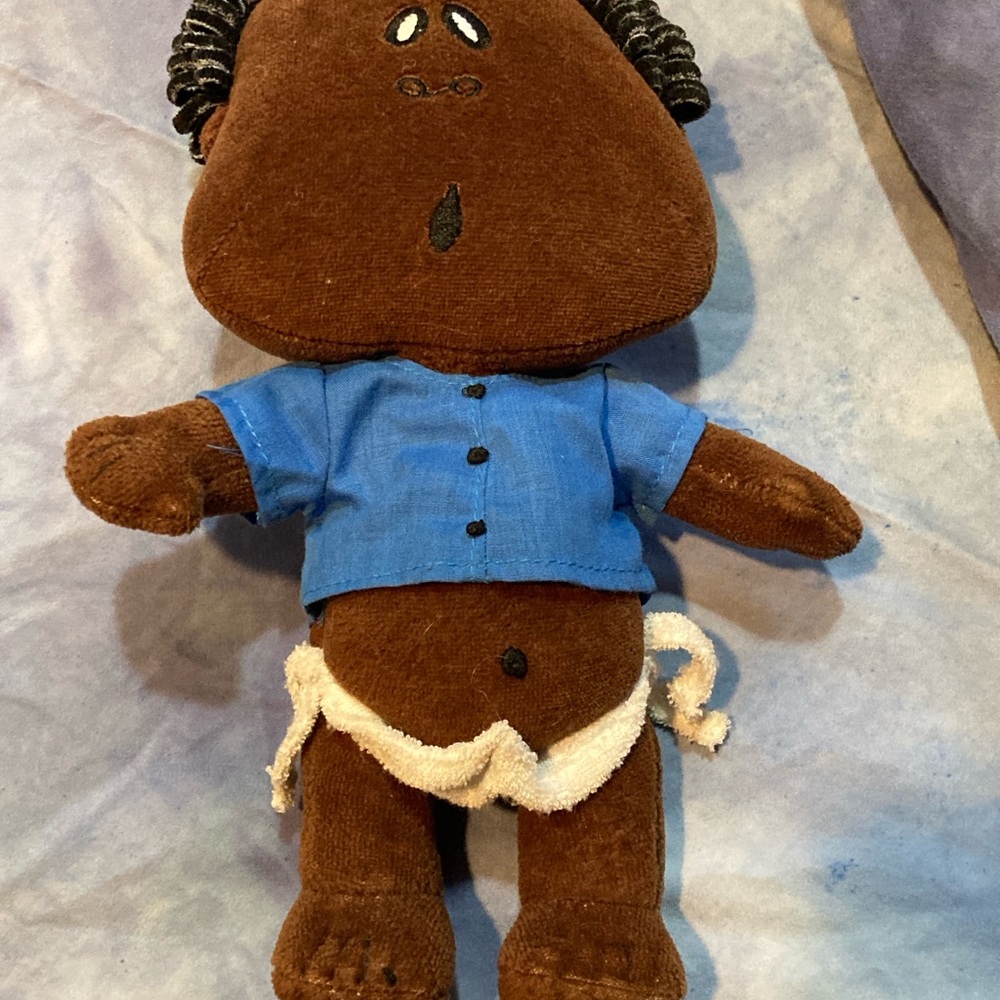 Ishababies “Mocha Baby” Plush Doll with Blue Shirt